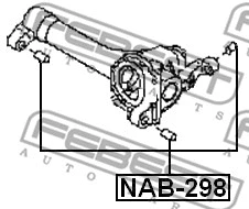 NAB-298 FEBEST Опора, дифференциал (фото 2)