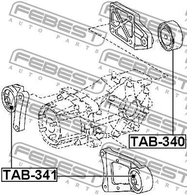 TAB-340 FEBEST Опора, дифференциал (фото 2)