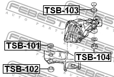 TSB-101 FEBEST Опора, дифференциал (фото 2)
