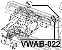 VWAB-022 FEBEST Опора, дифференциал (фото 2)