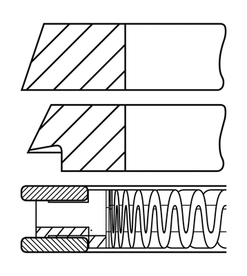 08-102500-00 GOETZE Комплект поршневых колец (фото 1)