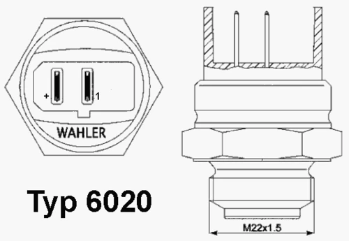 6020.95D WAHLER Термовыключатель, вентилятор радиатора (фото 3)