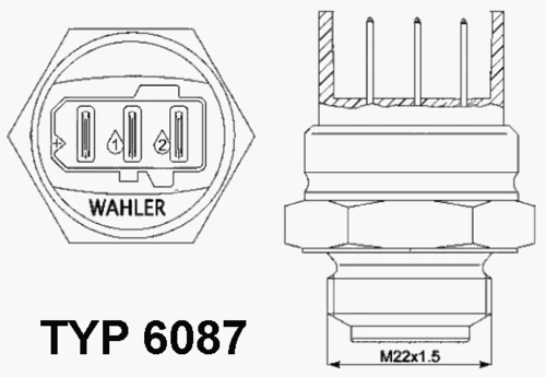 6087.87D WAHLER Термовыключатель, вентилятор радиатора (фото 3)
