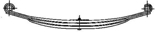 F010T177ZA75 WEWELER Рессора 2х листовая перед. 2/30х90х66 910+910 d28 d28 scania 82/93/94/113/114/143/144 (фото 1)