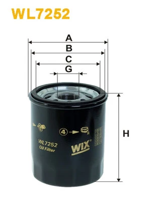 WL7252 WIX Масляный фильтр (фото 3)