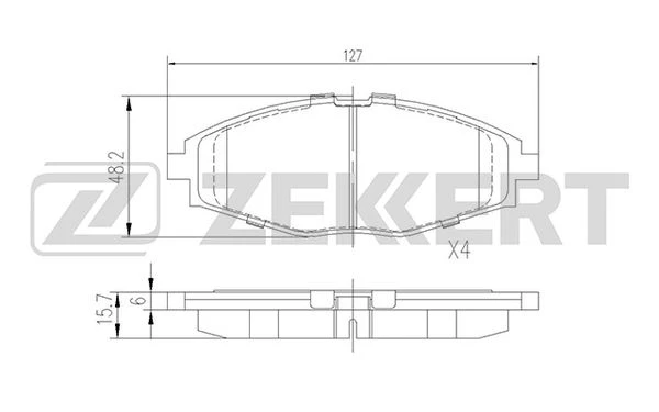 BS-1285 ZEKKERT Комплект тормозных колодок, дисковый тормоз (фото 2)