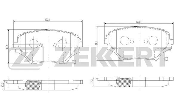 BS-2701 ZEKKERT Комплект тормозных колодок, дисковый тормоз (фото 2)