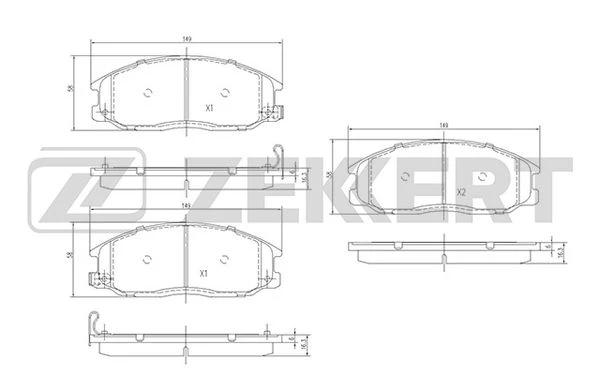 BS-1804 ZEKKERT Комплект тормозных колодок, дисковый тормоз (фото 2)