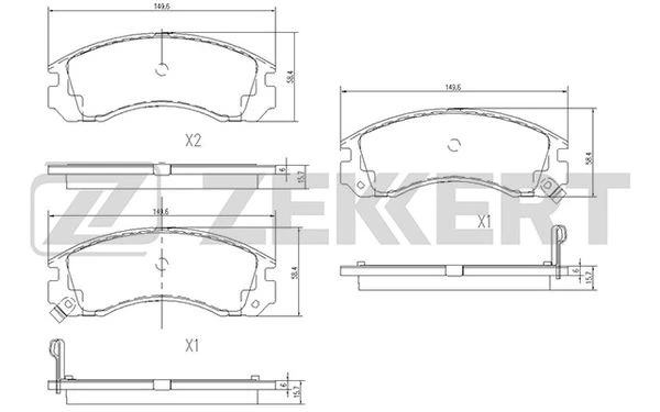 BS-1448 ZEKKERT Комплект тормозных колодок, дисковый тормоз (фото 2)