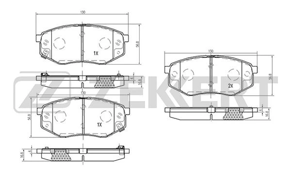 BS-2815 ZEKKERT Комплект тормозных колодок, дисковый тормоз (фото 2)