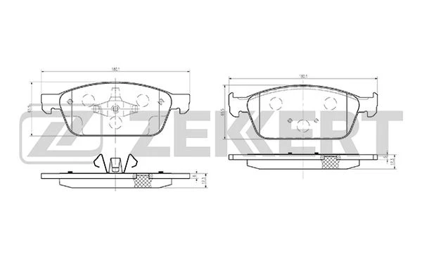 BS-1249 ZEKKERT Комплект тормозных колодок, дисковый тормоз (фото 2)