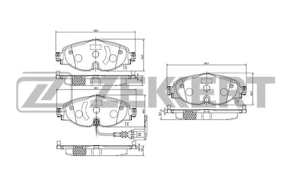 BS-1047 ZEKKERT Комплект тормозных колодок, дисковый тормоз (фото 2)