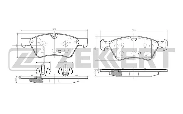 BS-1214 ZEKKERT Комплект тормозных колодок, дисковый тормоз (фото 2)