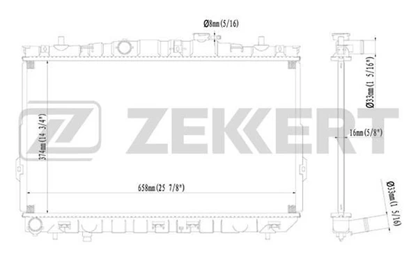 MK-1153 ZEKKERT Радиатор, охлаждение двигателя (фото 2)