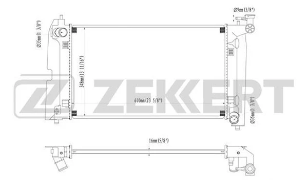 MK-1166 ZEKKERT Радиатор, охлаждение двигателя (фото 2)