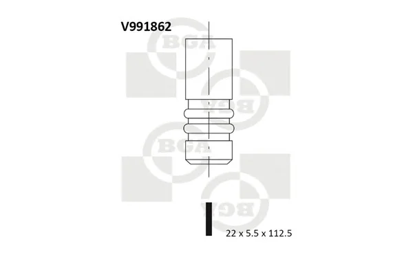 V991862 BGA Клапан выпускной (фото 1)