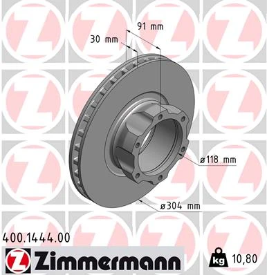 400.1444.00 ZIMMERMANN Тормозной диск (фото 2)