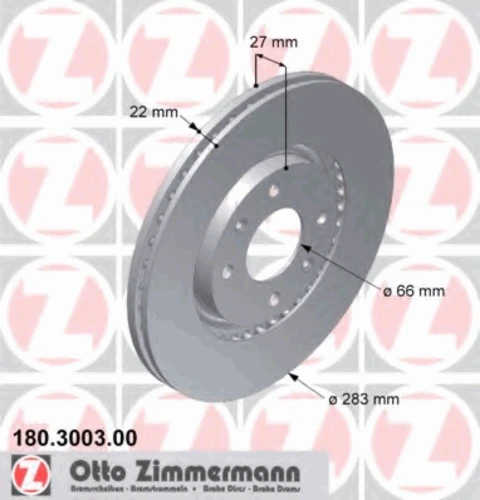 180.3003.00 ZIMMERMANN Тормозной диск (фото 1)