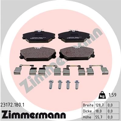 23172.180.1 ZIMMERMANN Комплект тормозных колодок, дисковый тормоз (фото 2)