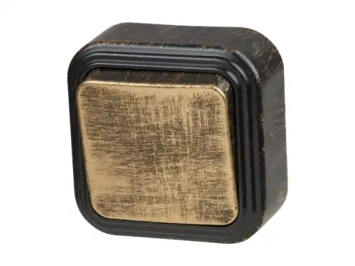 JP7413-01 ЮПИТЕР Выключатель одноклавишный наружный Стандарт бронзовый (фото 2)