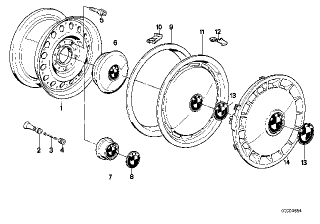 36 13 6 781 150 BMW Болт крепления колеса черный e30/e36/e46/e90/e28/e34/e39/e60/e32/e38/z1-z8 82> (фото 8)