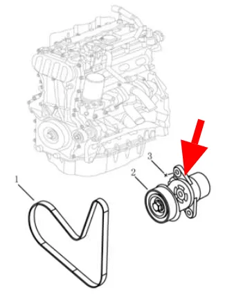 1073001400 GEELY Натяжитель приводного ремня (фото 5)
