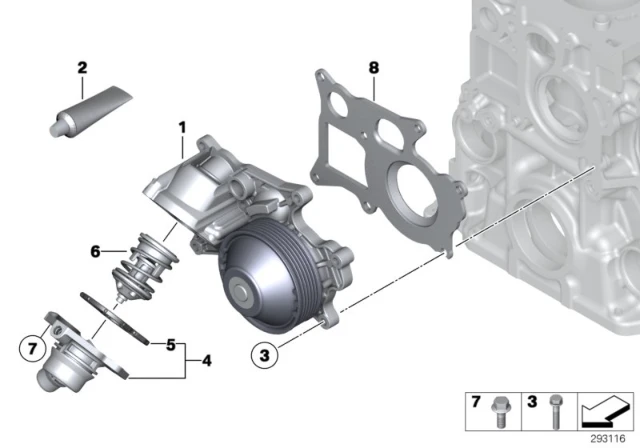 11 51 8 512 449 BMW Болт с шестигранной головкой с фланцем m6x16-zns3 1' f20, lci, f21, 2' f22, 3' e90 (фото 1)