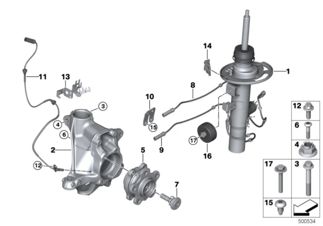 31 20 6 872 920 BMW Винт со сферическим буртиком m12x1.25x45 1' f20, lci, f21, f40, f52, 2' f22, f23, (фото 3)