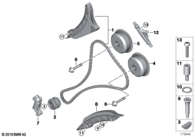 11 31 7 574 397 BMW Успокоитель цепи грм планка 5 f10/gran turismo 10>/7 f01/f02/f03 08>/x5/x6 09> (фото 5)