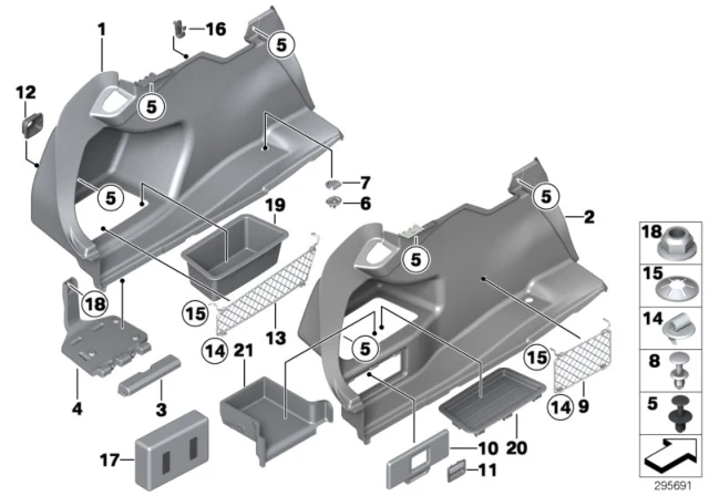 51 47 7 330 516 BMW 51477330516 сетка для багажа 3' f30, lci, f35, f80 m3, (фото 1)