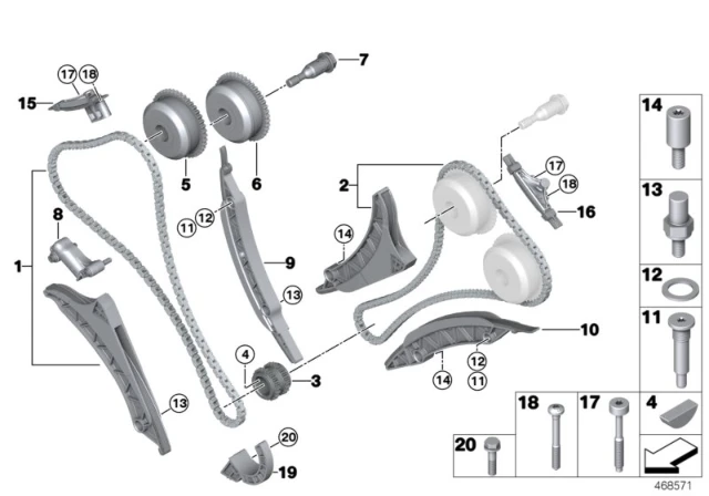 11 31 7 557 741 BMW Натяжитель цепи грм f10/f01/f02/f07/f12/e70/e71 5.5i-7.5i 08> (фото 5)