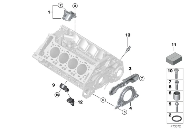 11 14 8 483 798 BMW Крышка коленвала с сальником f10/e71/e70 (фото 4)