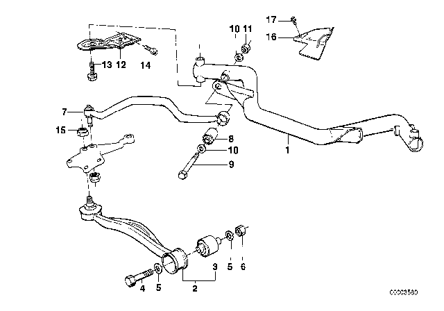 31 12 1 141 097 BMW Толкающая штанга без резиновой подушки л 5' e34 (фото 2)