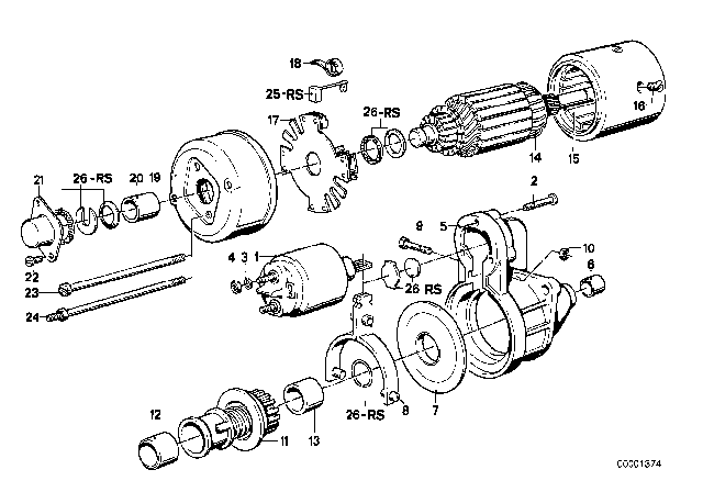 12 41 1 273 228 BMW Тяговое реле 3' e21, e30, 5' e12, e28, 6' e24, 7' e23, e32 (фото 2)