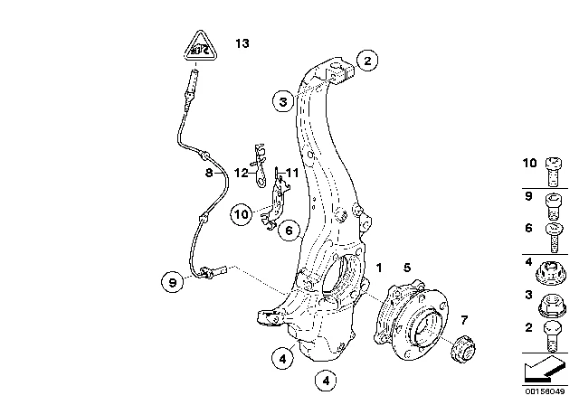 31 22 6 882 263 BMW Ступица переднего колеса с подшипником x5 e70, lci, f15, x6 e71, e72 hybrid, f16 (фото 2)