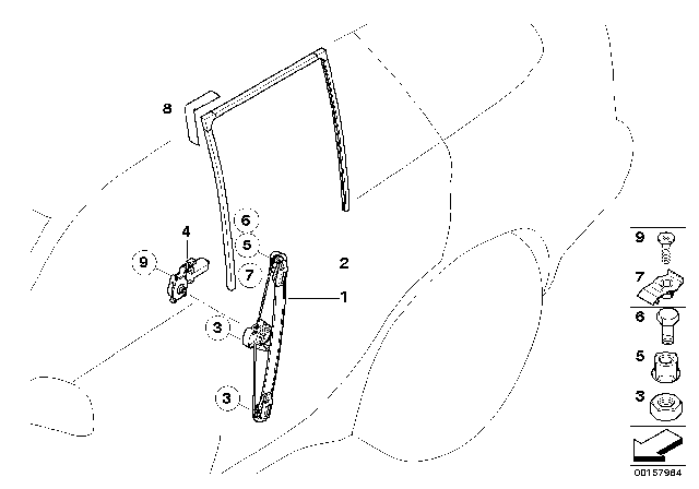 51 35 7 125 059 BMW Стеклоподъемник без двигателя л зд x5 e53 (фото 2)