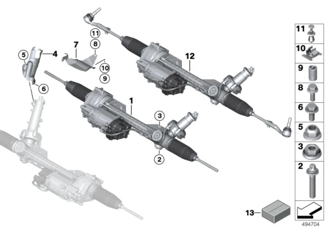 32 10 6 884 402 BMW Электромех. усилитель рулевого привода 1' f20 lci, f21, 2' f22, f23, 3' f30, f31, f34 gt, f35 (фото 1)