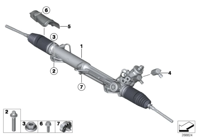 32 10 6 777 473 BMW Оборотный рулевой механизм с гидроусил. zf 3' e90, lci, e91, e92, x1 e84 (фото 2)