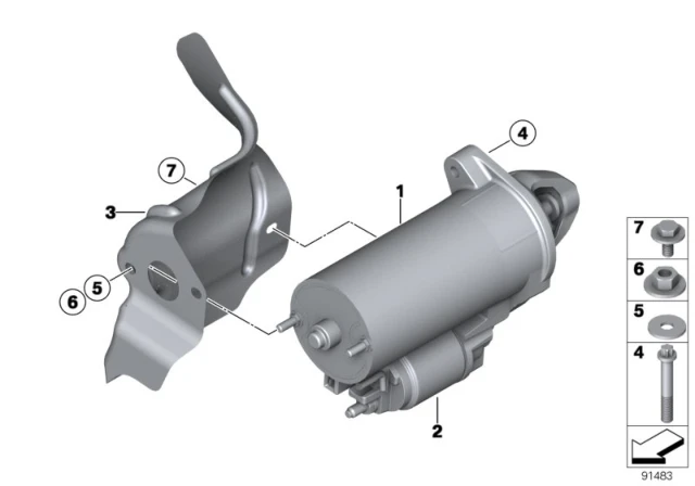 12 41 7 616 500 BMW Стартер valeo 1' e81, e82, e87, lci, e88, 3' e90, e91, e92, e93, f30, f31, f34 gt, 4' f32, f33 (фото 2)