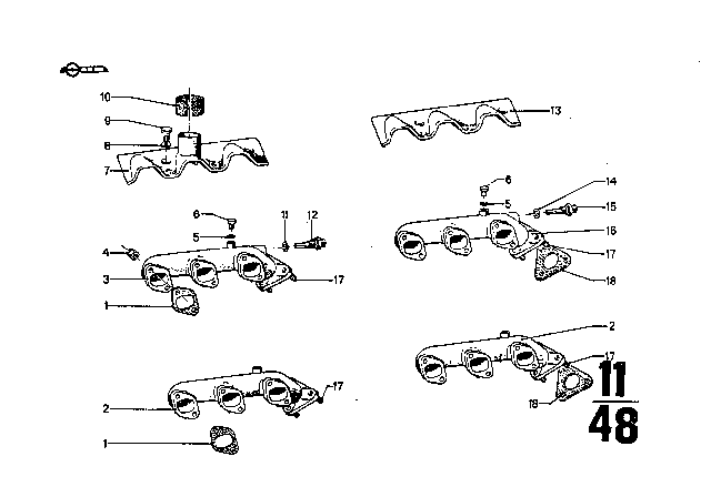 18 11 1 723 843 BMW Уплотнительная прокладка безасбестовая 2.5cs-3.0csl, 2500-3.3li, 3' e21, e30, 5' e12, e28, 6' (фото 2)