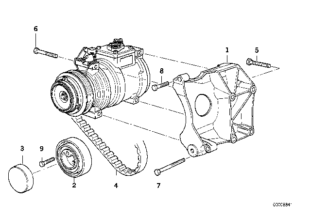 11 28 2 245 087 BMW Натяжной ролик 3' e36, 5' e34, z3 (фото 2)