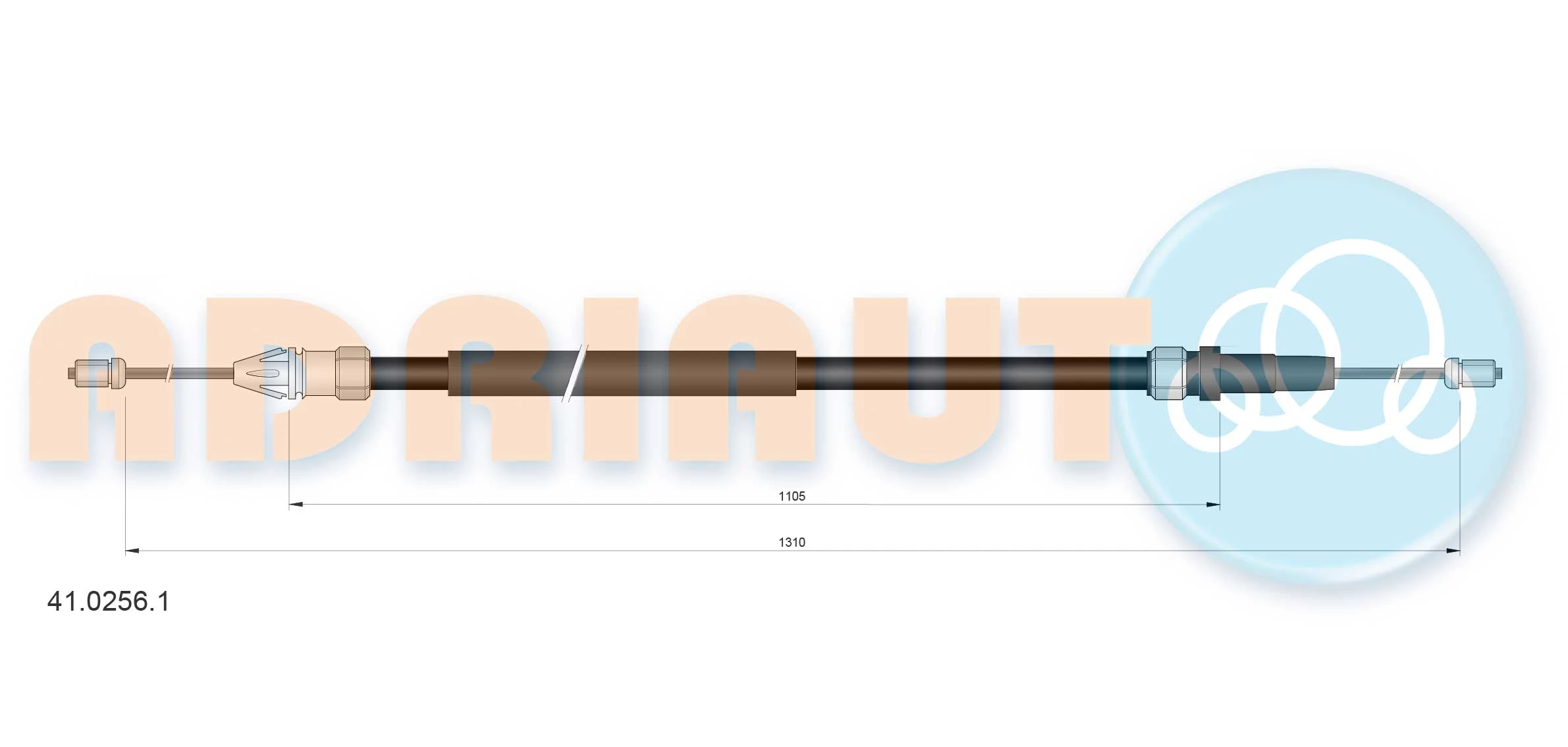 41.0256.1 ADRIAUTO Тросик, cтояночный тормоз (фото 1)
