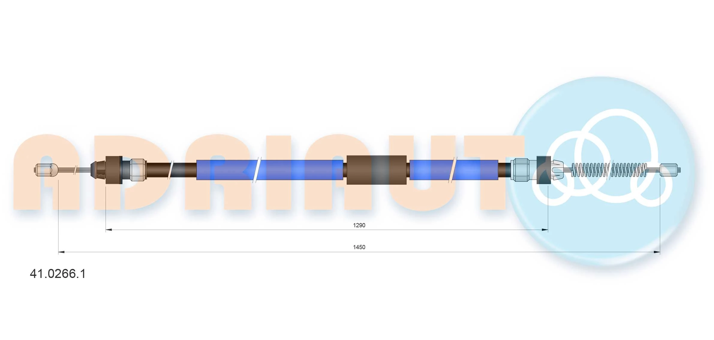 41.0266.1 ADRIAUTO Тросик, cтояночный тормоз (фото 1)