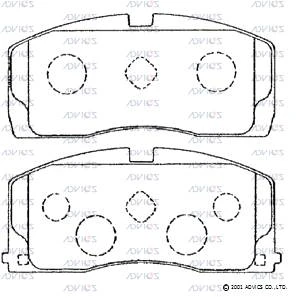 SN625P ADVICS Комплект тормозных колодок, дисковый тормоз (фото 3)