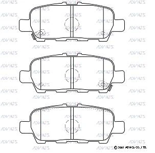 SN509P ADVICS Комплект тормозных колодок, дисковый тормоз (фото 1)