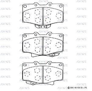 SN287P ADVICS Комплект тормозных колодок, дисковый тормоз (фото 3)