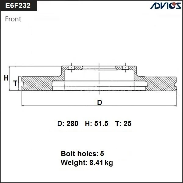 E6F232B ADVICS Тормозной диск (фото 2)