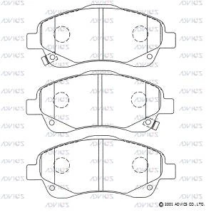 SN933P ADVICS Комплект тормозных колодок, дисковый тормоз (фото 3)