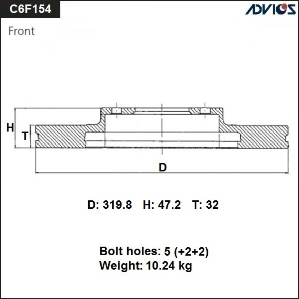 C6F154B ADVICS Тормозной диск (фото 2)