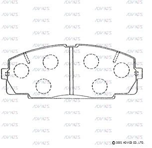 SN618P ADVICS Комплект тормозных колодок, дисковый тормоз (фото 2)